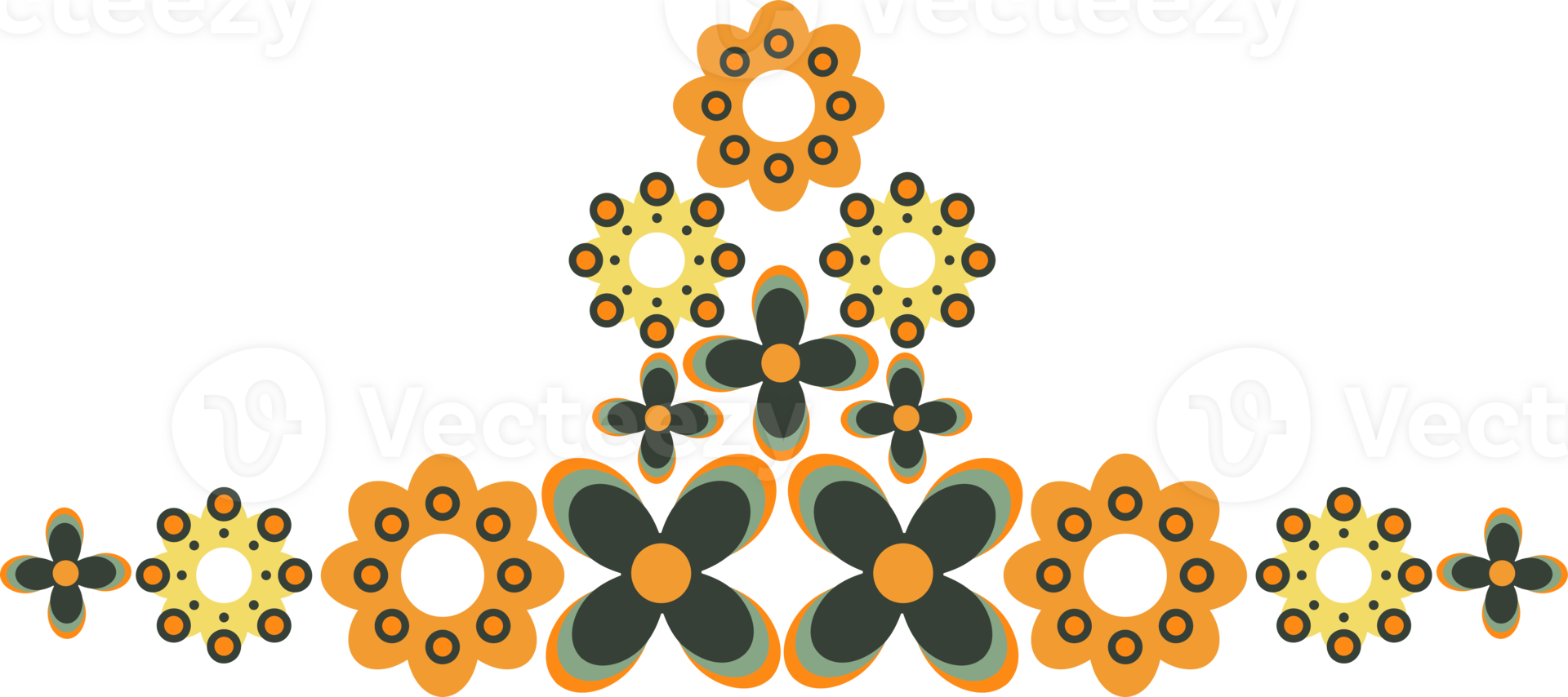 Floral border Harmony in Flat Illustration png