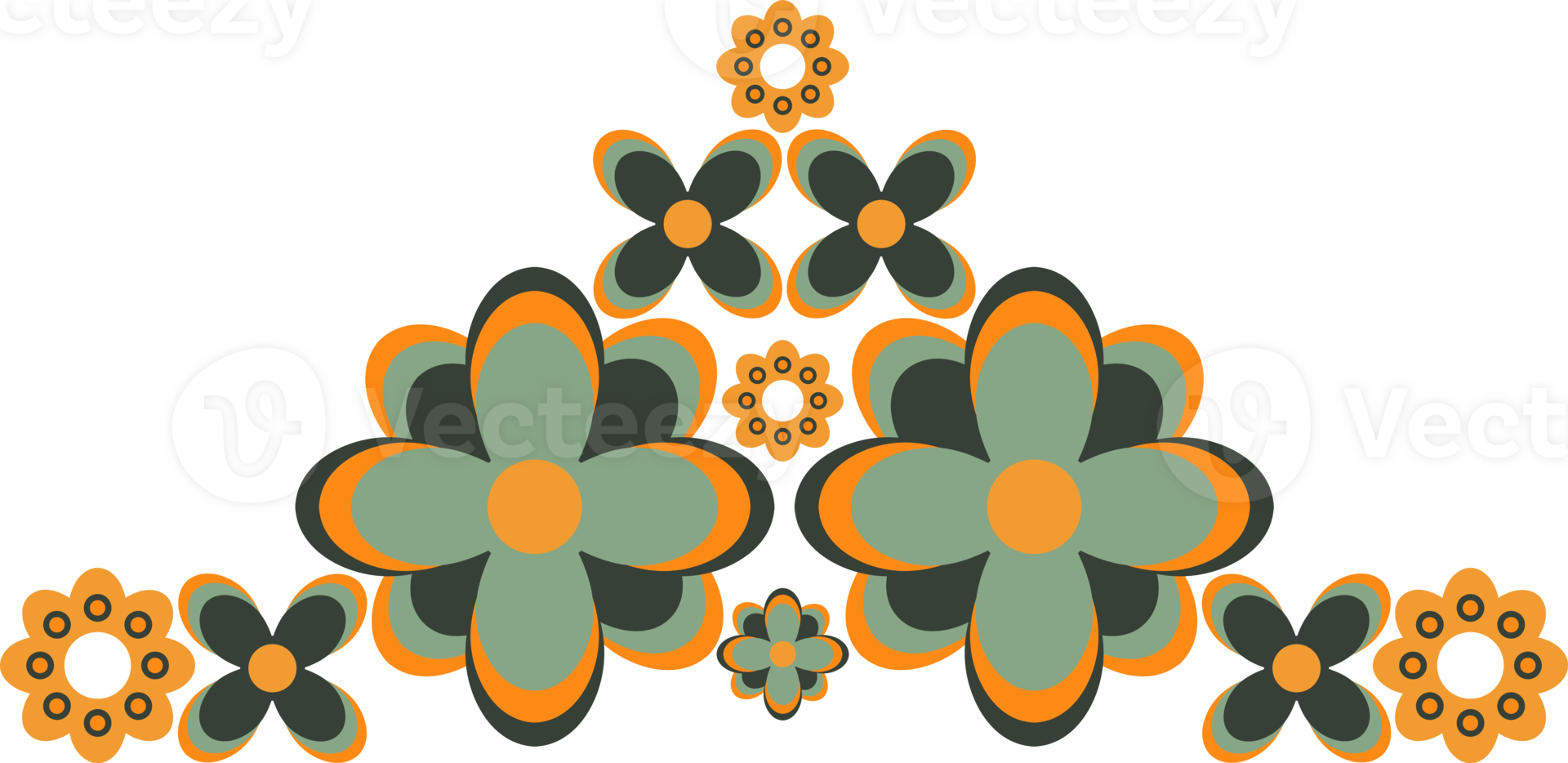 Flower frame ornament in Bright pastel colour png