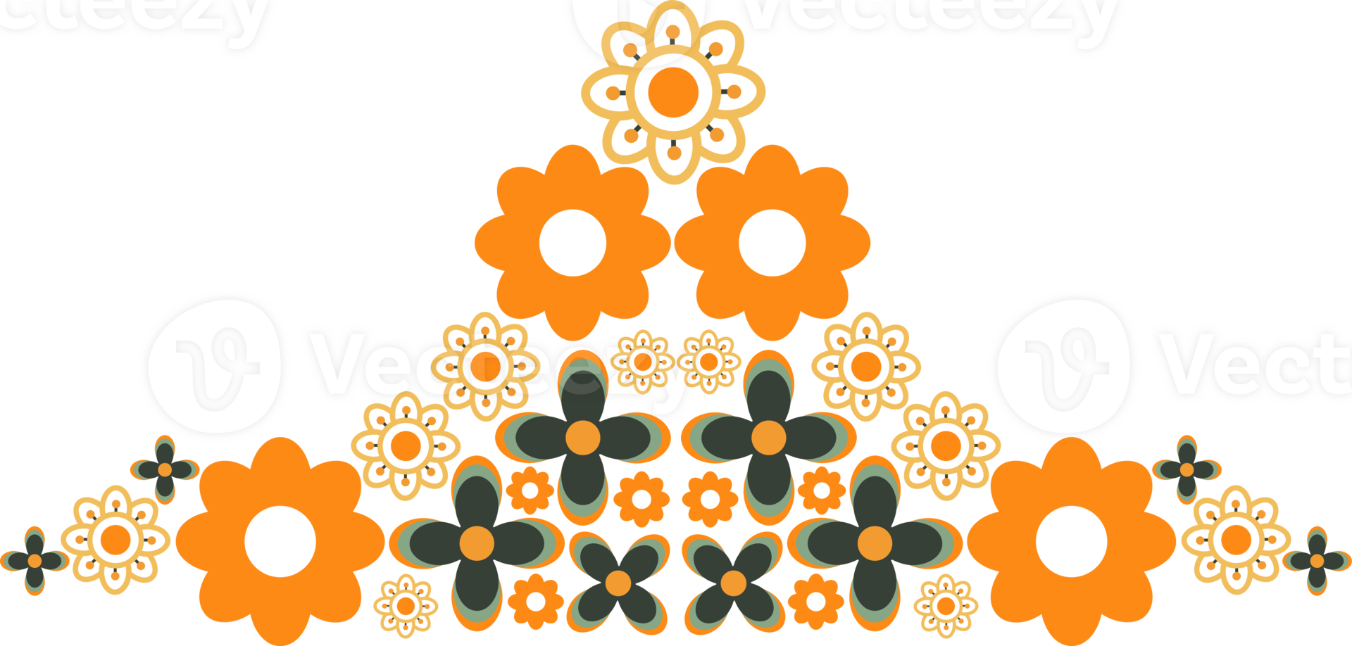 flower Geometry frame decoration in Soft, Modern Colors png