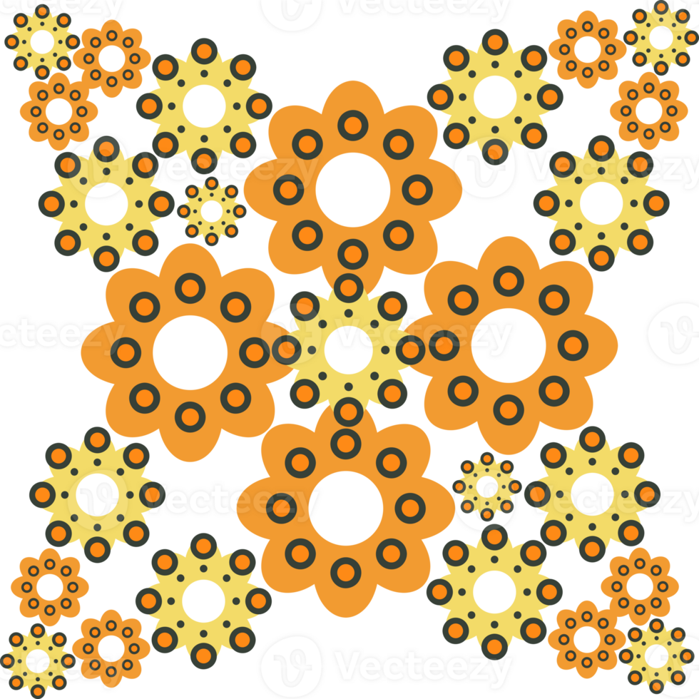 Simple Floral Shapes in Bright Colors png