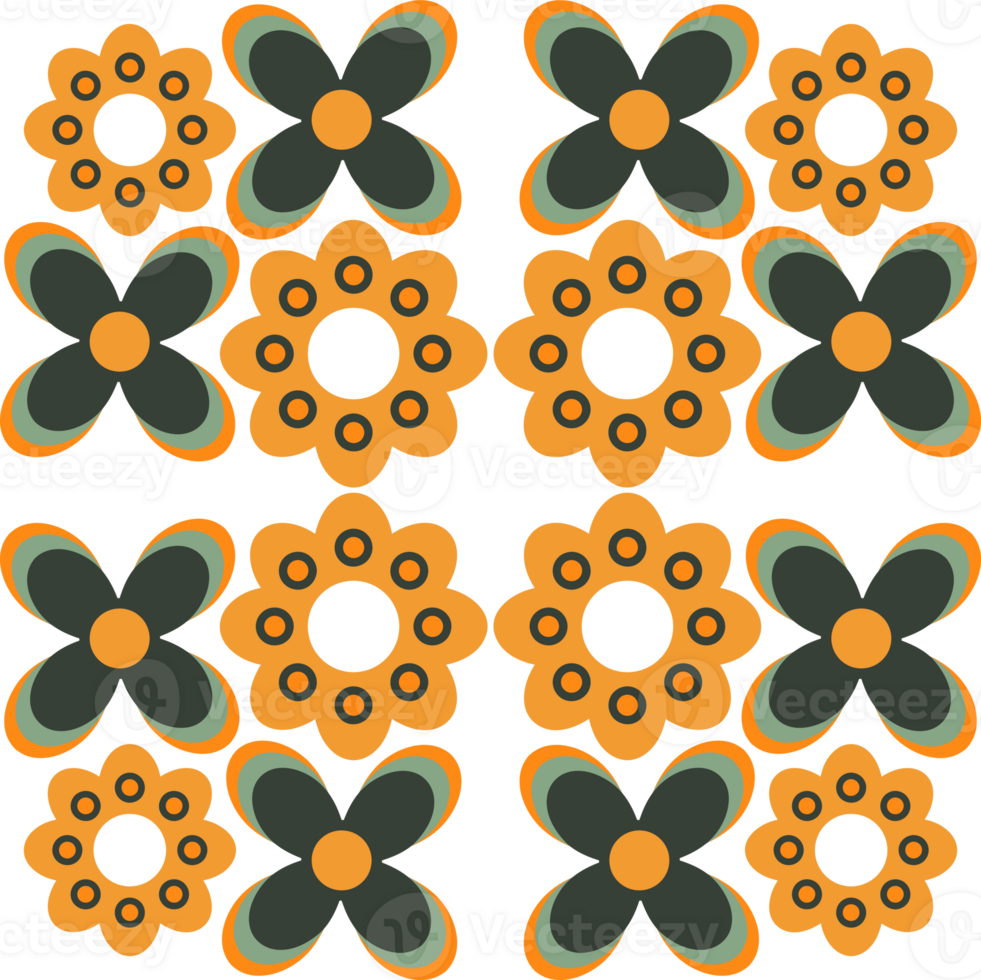Abstract Floral Designs with Simple Colour png