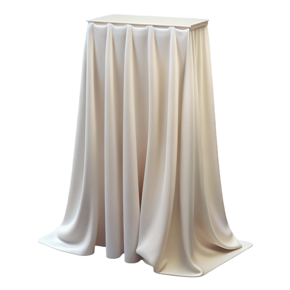 elegant sought-after Sheer curtain, white, delicate fabric, backlighting, front view, isolateon transparent background,high-resolution product photography png