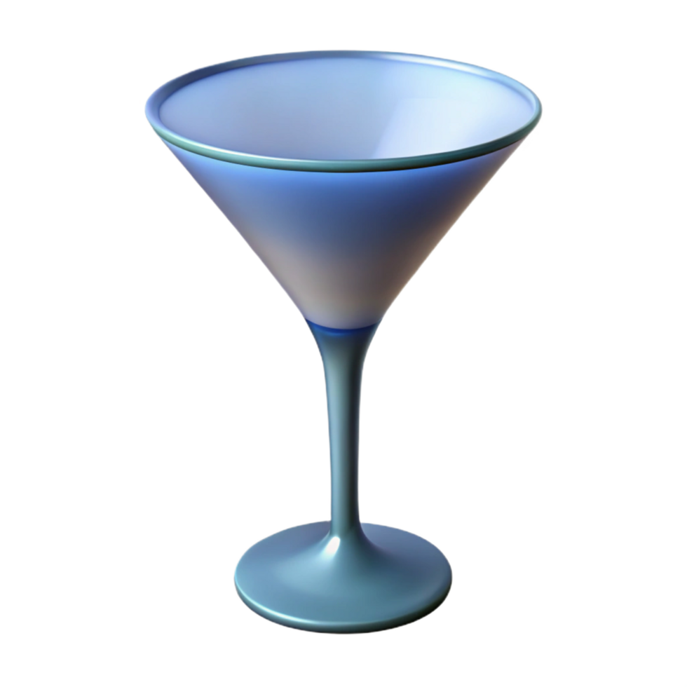 sumptuous urban Martini glass, conical shape, frostefinish, dramatic lighting, isolateon transparent background,high-resolution product photography elite png