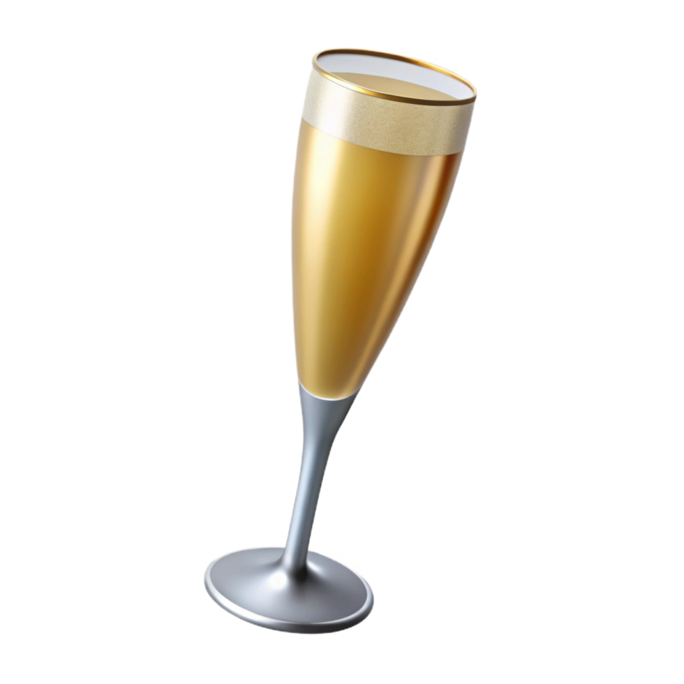 hypnotic iconic Champagne flute, tall anslender, delicate design, studio lighting, side view, isolateon transparent background,high-resolution product photography png