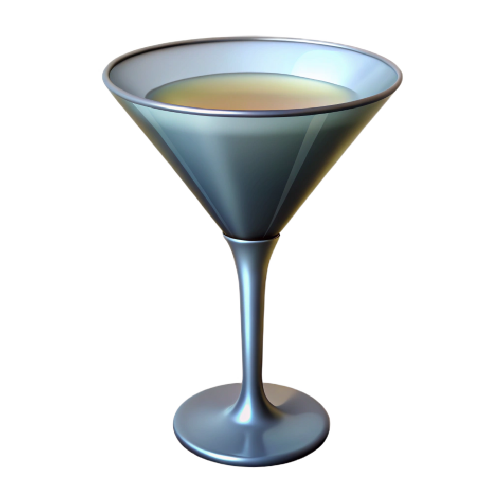timeless retro Martini glass, conical shape, frostefinish, dramatic lighting, isolateon transparent background,high-resolution product photography precision png