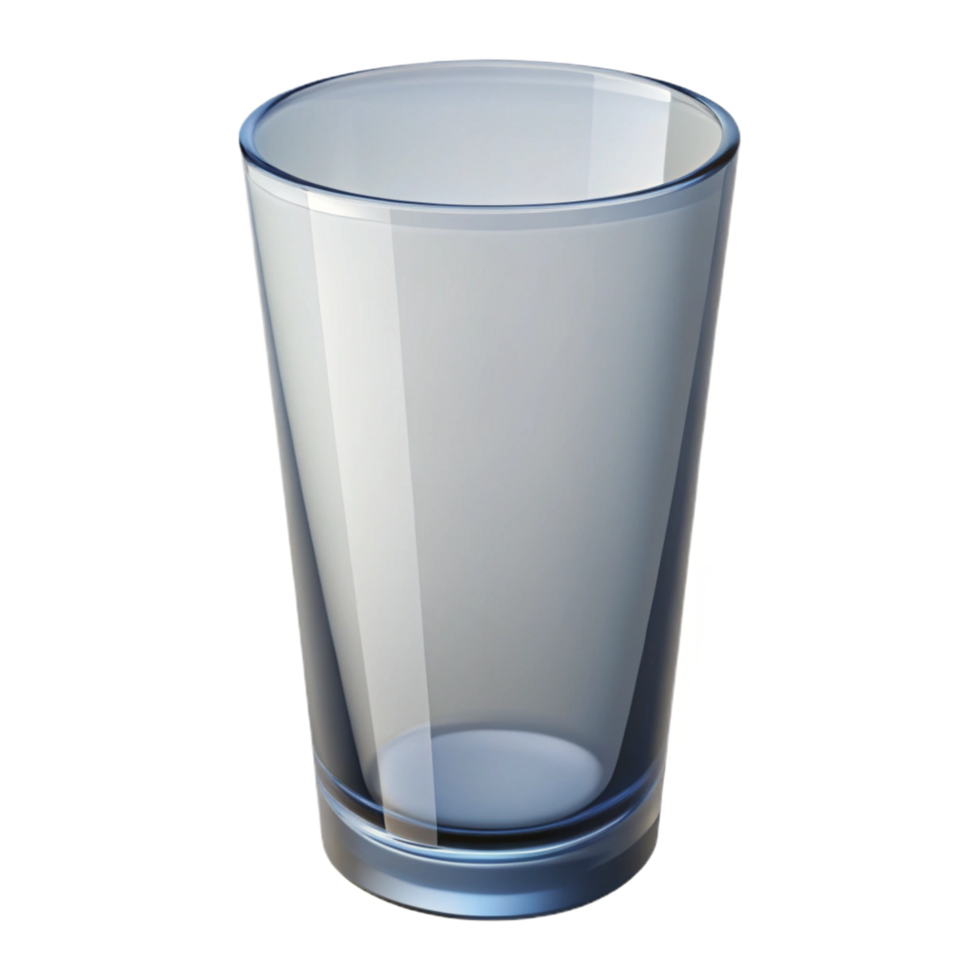 harmonious hypnotic Highball glass, cylindrical shape, clear glass, soft lighting, front view, isolateon transparent background,high-resolution product photography flawless png