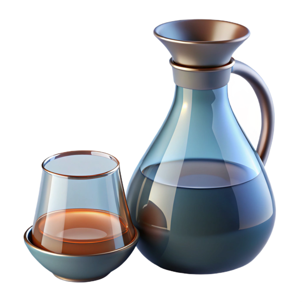 captivating minimalist Carafe, glass, modern design, studio lighting, front view, isolateon transparent background,high-resolution product photography premium png