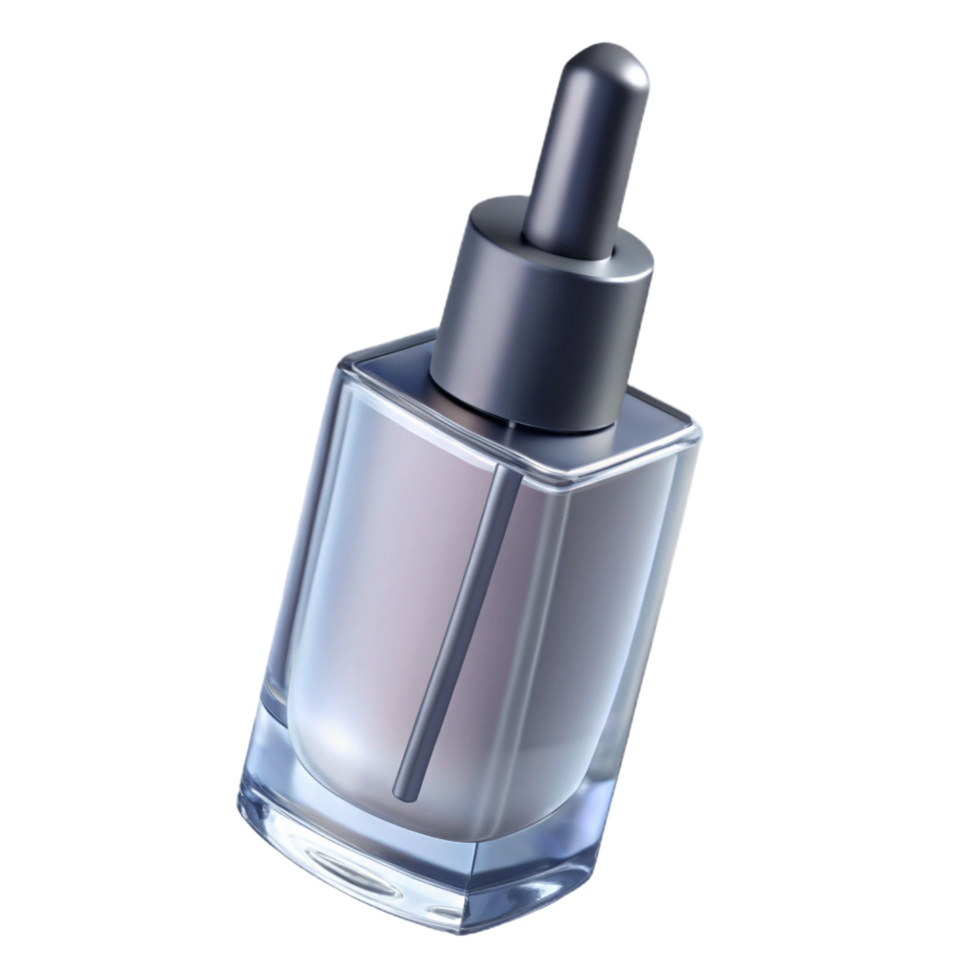 dazzling unparalleleA bottle of clear nail polish with a thin brush applicator, glossy finish, studio lighting, front view, isolateon transparent background,high-resolution product photography png