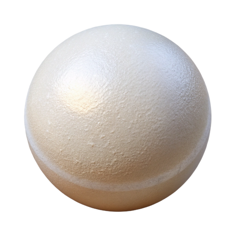 unparalleleavant-garde A single pearl white bath bomb, spherical shape, subtle shimmer, soft lighting, front view, isolateon transparent background,high-resolution product photography high quality png