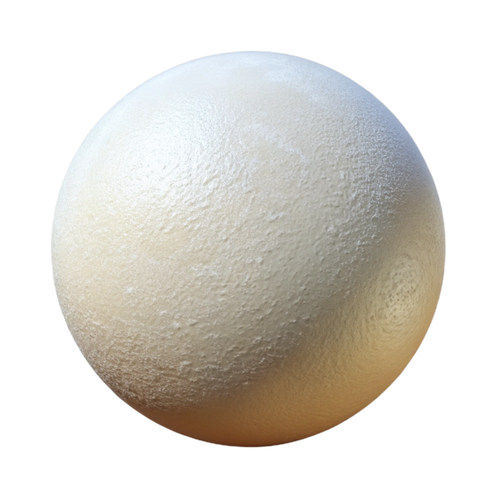 stunning memorable A single pearl white bath bomb, spherical shape, subtle shimmer, soft lighting, front view, isolateon transparent background,high-resolution product photography png