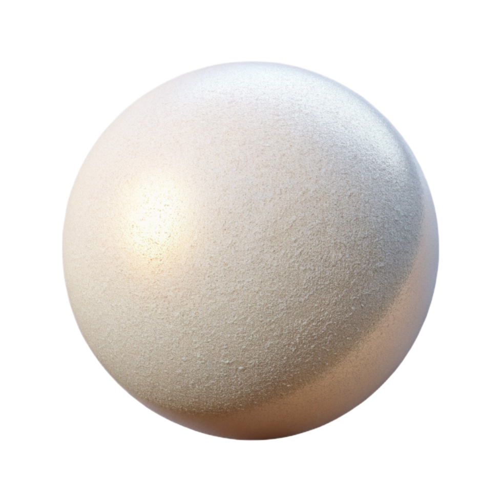 majestic inspireA single pearl white bath bomb, spherical shape, subtle shimmer, soft lighting, front view, isolateon transparent background,high-resolution product photography png