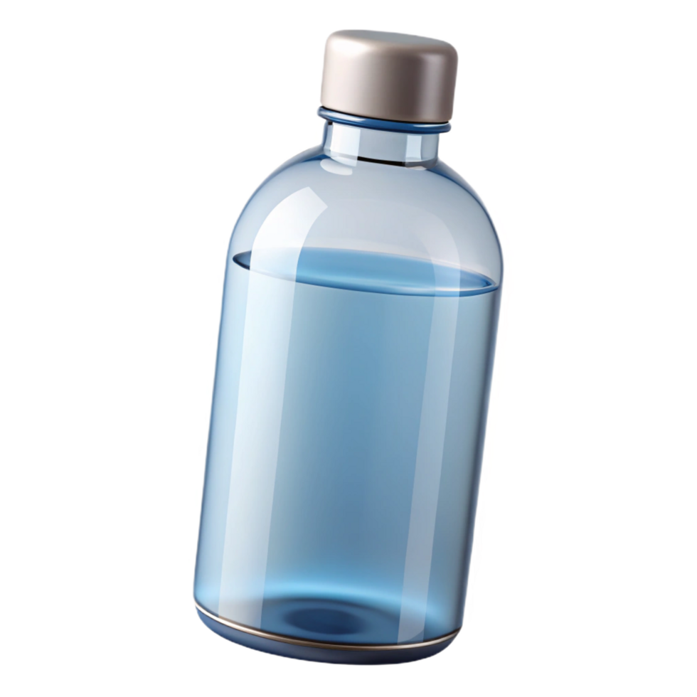 romantic exquisite A bottle of micellar water, clear liquid, minimalistic design, studio lighting, front view, with transparent background,high-resolution product photography detailed png