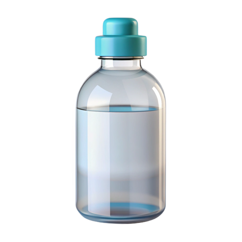wonderful acclaimeA bottle of micellar water, clear liquid, minimalistic design, studio lighting, front view, with transparent background,high-resolution product photography png