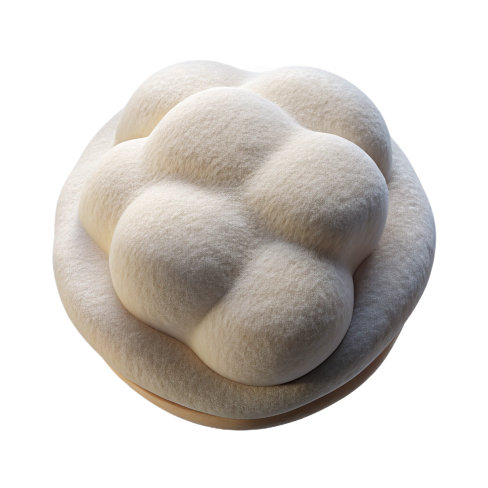 dramatic creative A single cotton pad, texturesurface, soft anabsorbent, soft lighting, top-down view, isolateon transparent background,high-resolution product photography precision png
