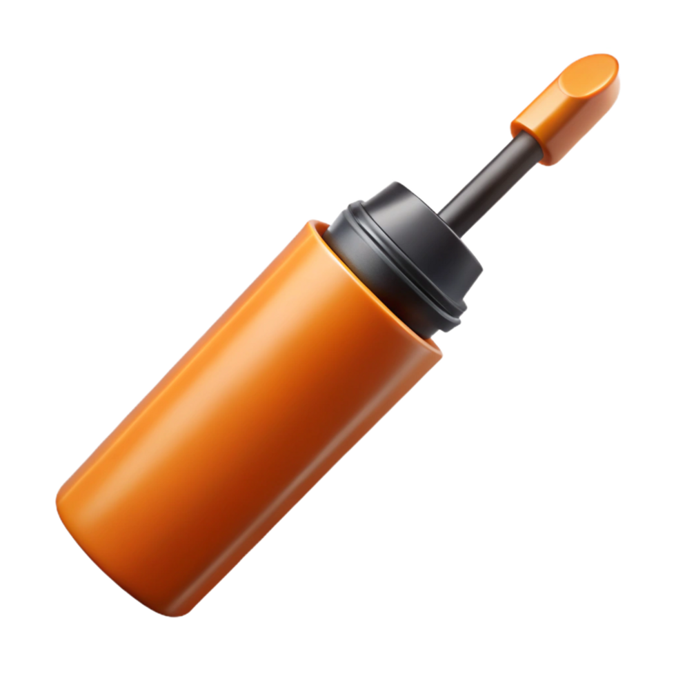 harmonious pristine A tube of bright orange concealer, matte finish, applicator wanvisible, studio lighting, with transparent background,high-resolution product photography handcrafted png