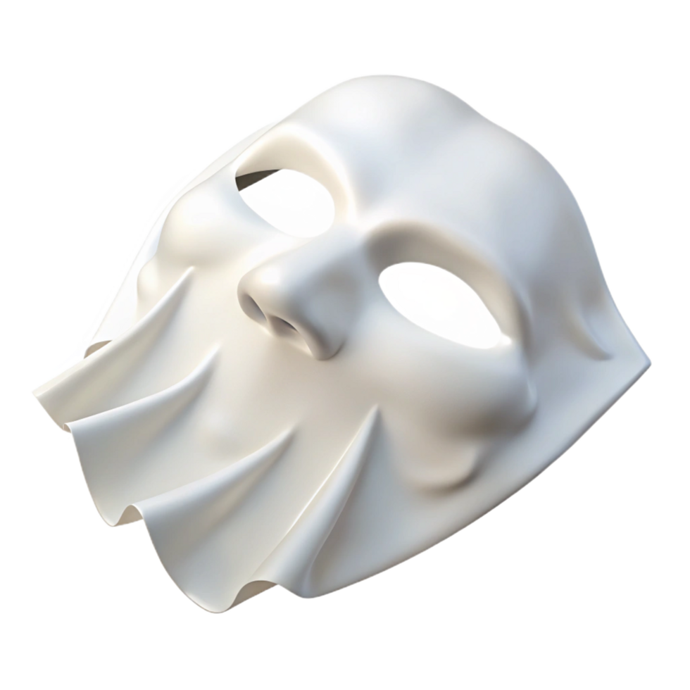 extraordinary creative A single sheet mask, folded, white fabric, soft lighting, top-down view, with transparent background,high-resolution product photography studio quality png