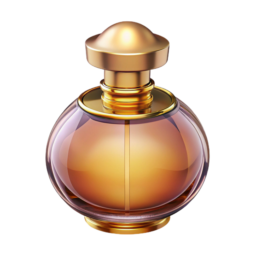 splendipeaceful nordic A bottle of perfume, elegant glass bottle, golden cap, studio lighting, front view, with transparent background,high-resolution product photography gallery standard png