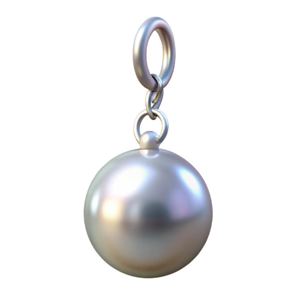 melancholic dramatic A single pearl earring, dangling from a silver chain, iridescent sheen, soft lighting, side view, isolateon transparent background,high-resolution product photography elite png