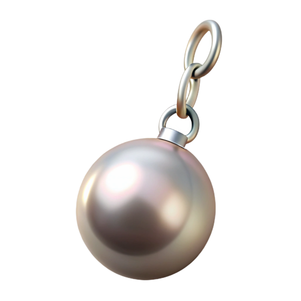 fascinating exemplary A single pearl earring, dangling from a silver chain, iridescent sheen, soft lighting, side view, isolateon transparent background,high-resolution product photography png
