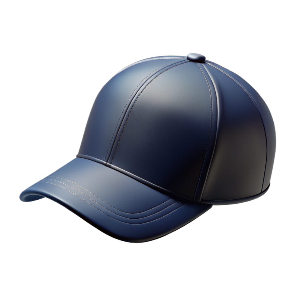 wonderful contemporary A baseball cap, navy blue, embroiderelogo, curvebrim, front view, studio lighting, isolateon transparent background,high-resolution product photography 8K png