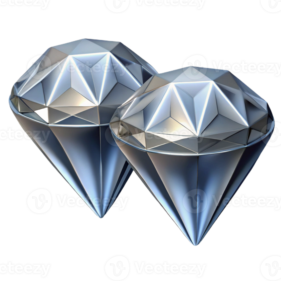 extraordinary sought-after A pair of stuearrings, diamonshaped, clear crystals, sparkling, studio lighting, top-down view, isolateon transparent background,high-resolution product photography png