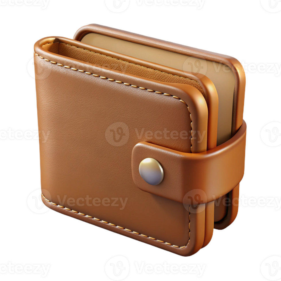 wonderful renaissance A leather wallet, brown, multiple carslots, folded, front view, studio lighting, isolateon transparent background,high-resolution product photography 4K png