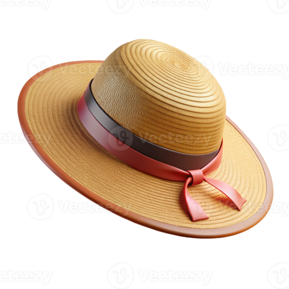 peaceful exquisite A woven straw hat, wide brim, ribbon band, side view, soft lighting, isolateon transparent background,high-resolution product photography gallery standard png