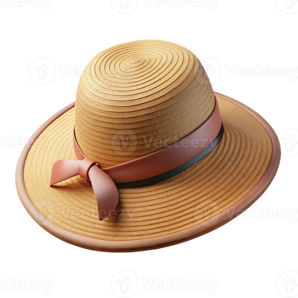 memorable rustic A woven straw hat, wide brim, ribbon band, side view, soft lighting, isolateon transparent background,high-resolution product photography ultra HD png