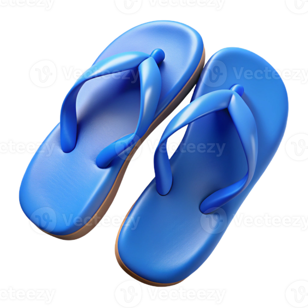 radiant futuristic A pair of flip-flops, blue, rubber soles, thong style, top-down view, studio lighting, with transparent background,high-resolution product photography elite png
