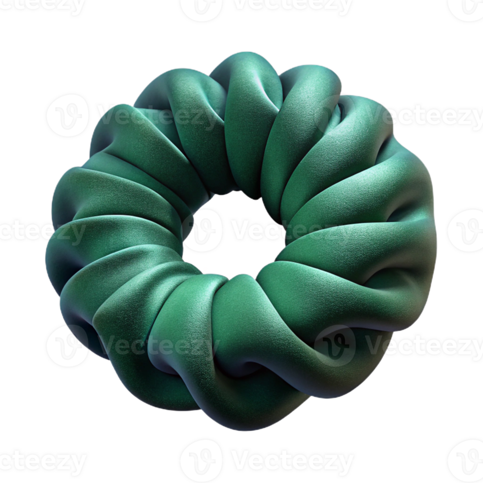 inspireimpressionist A hair scrunchie, velvet, dark green, soft lighting, isolateon transparent background,high-resolution product photography high resolution png