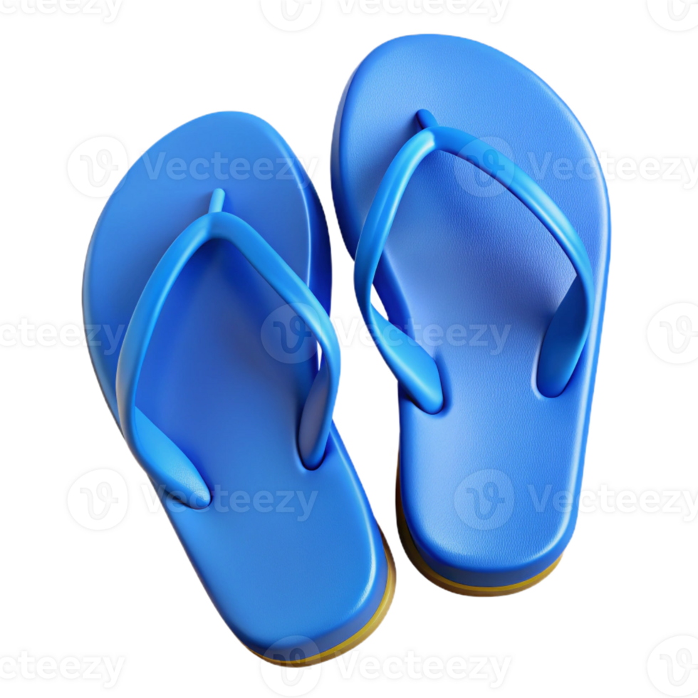 calm magnificent A pair of flip-flops, blue, rubber soles, thong style, top-down view, studio lighting, with transparent background,high-resolution product photography luxury png
