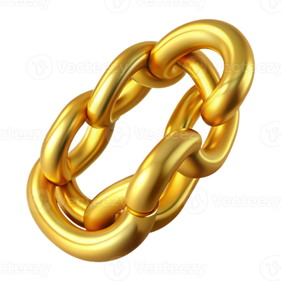 picturesque melancholic artistic A golchain necklace, thick links, highly polished, studio lighting, with transparent background,high-resolution product photography precision png