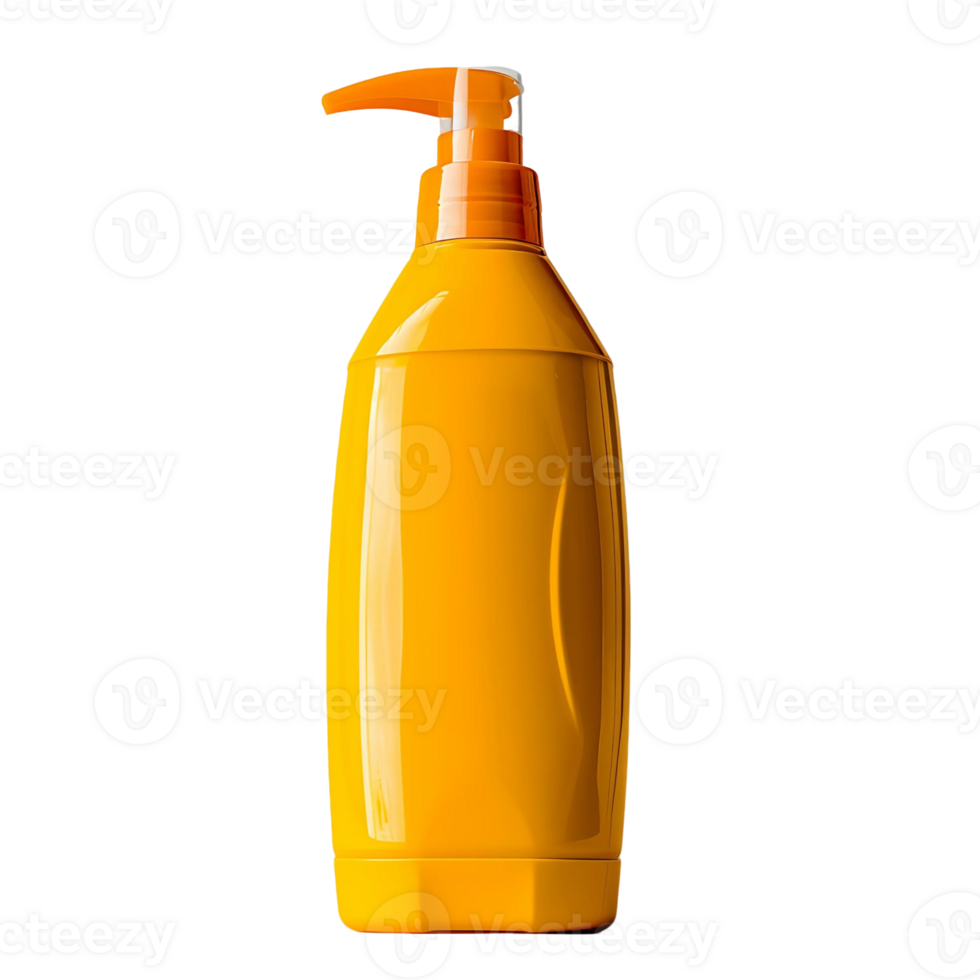 Yellow Plastic Container with Pump Top png