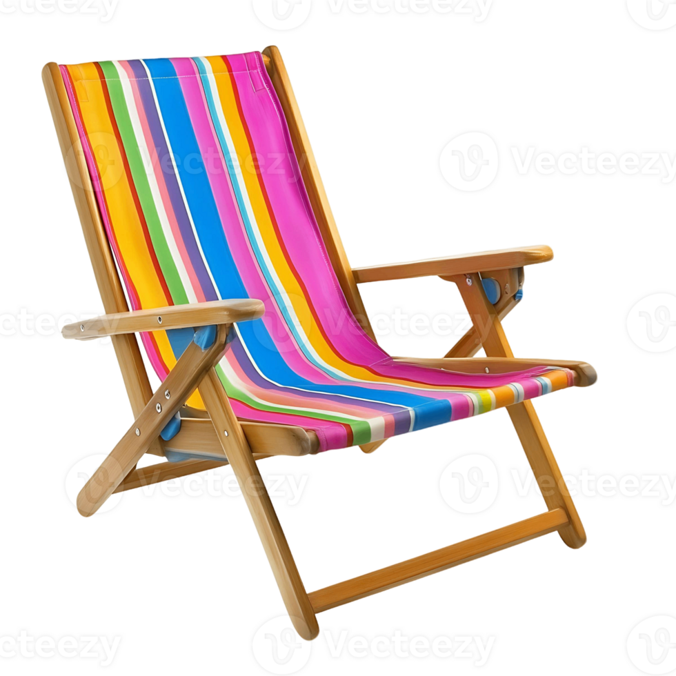 Striped Beach Chair for Relaxation png
