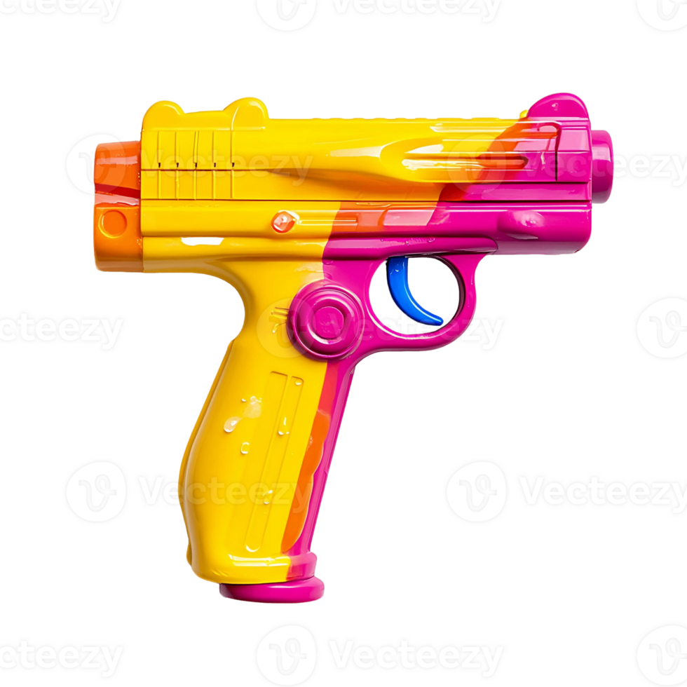 Yellow Toy Blaster with Blue Tip png