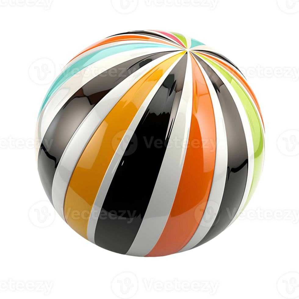 Abstract Sphere in Vivid Colors png
