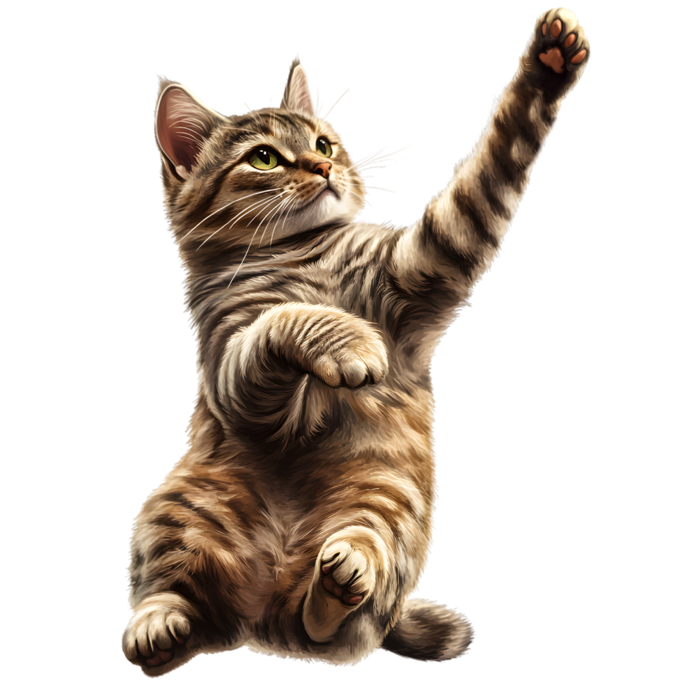 Cat Sitting on Hind Legs on Transparent Background png