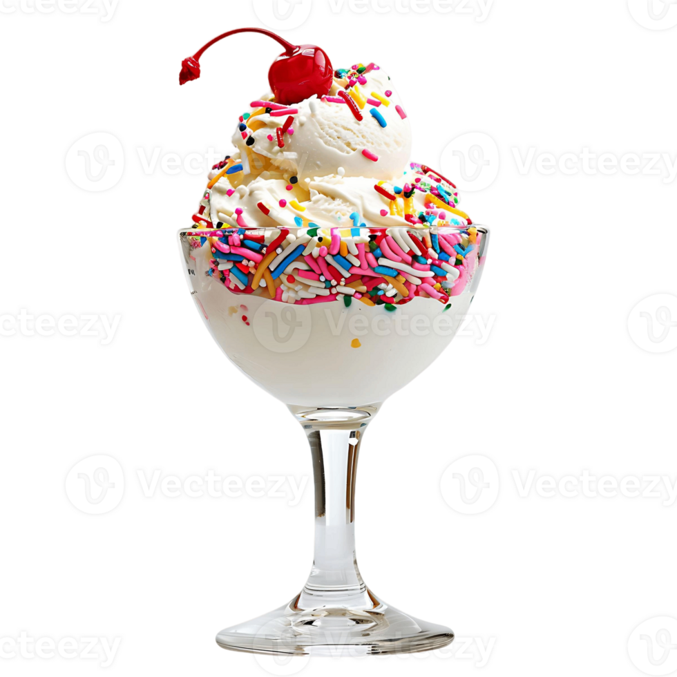 Sprinkled Ice Cream in a Glass Cup png