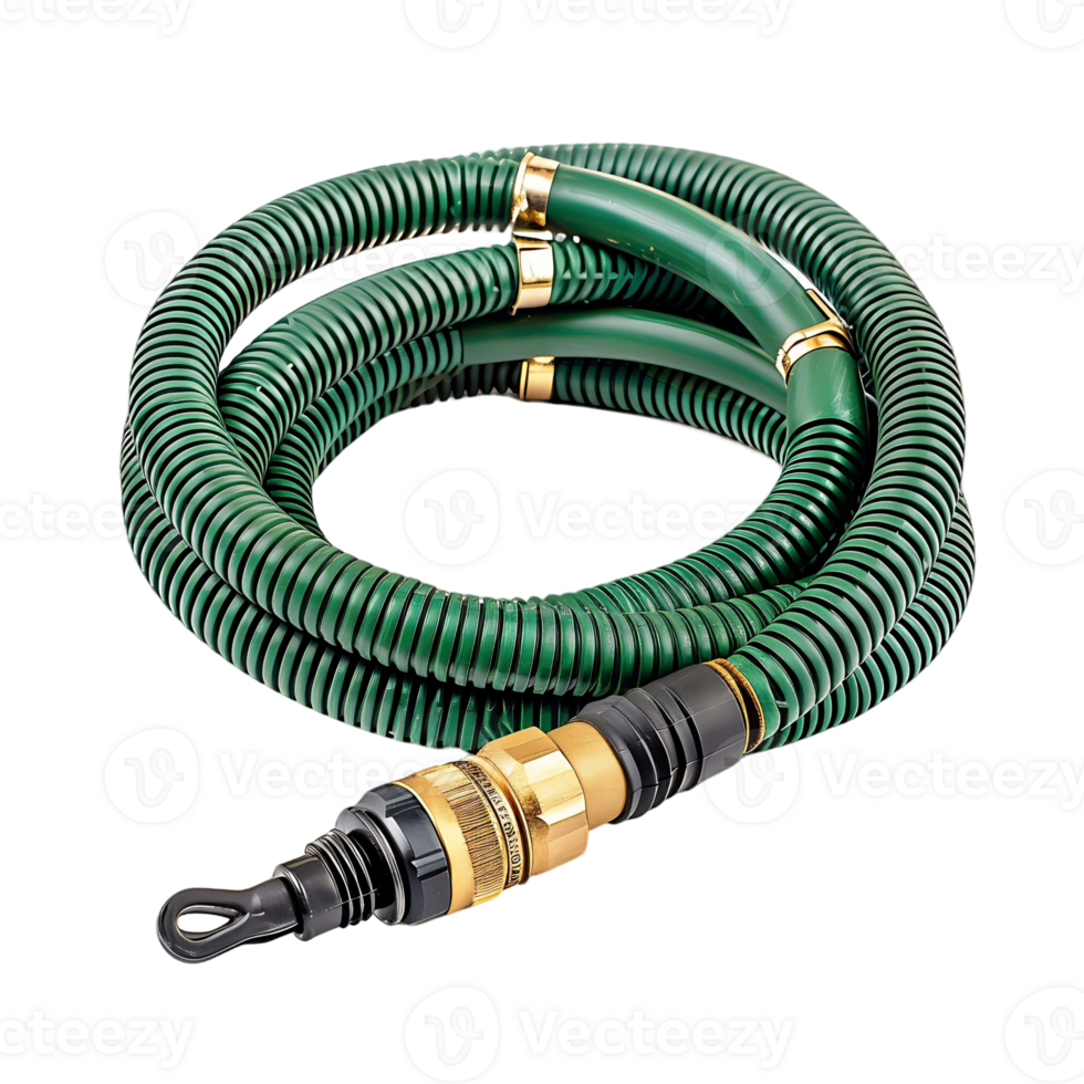Green Hose with Metallic Connector png