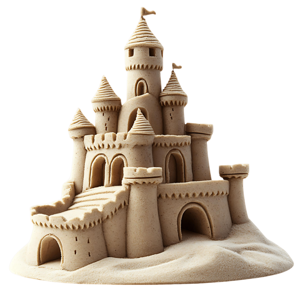 Sandcastle Construction isolated on transparent png