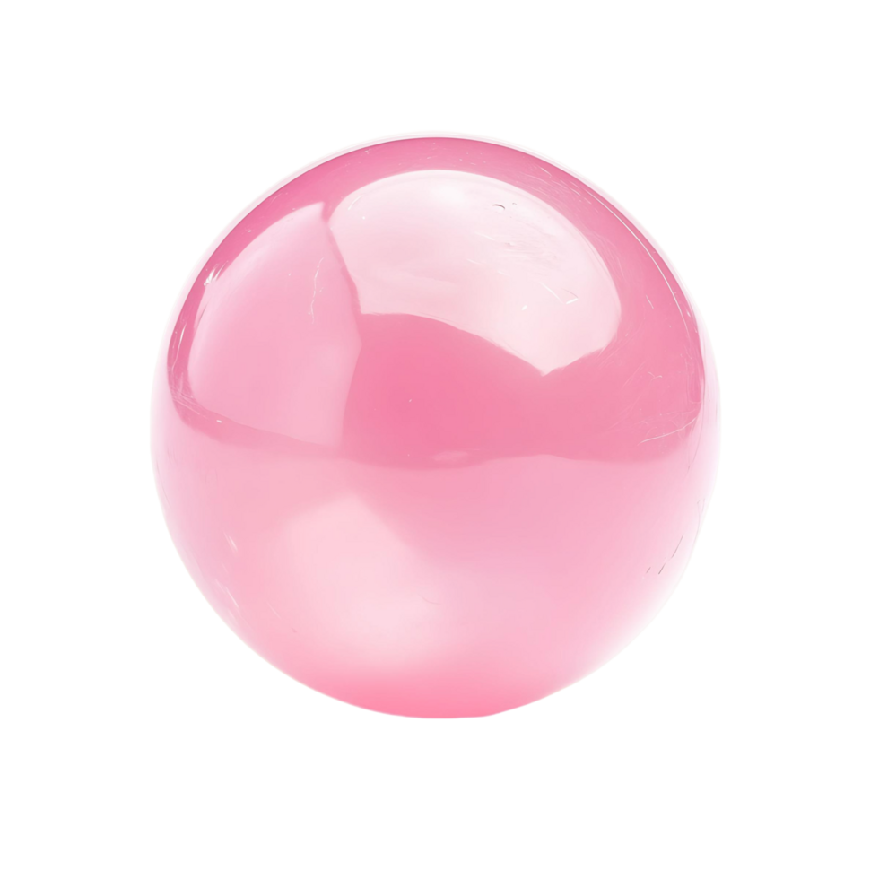 A pink ball with a shiny surface on transparent background png