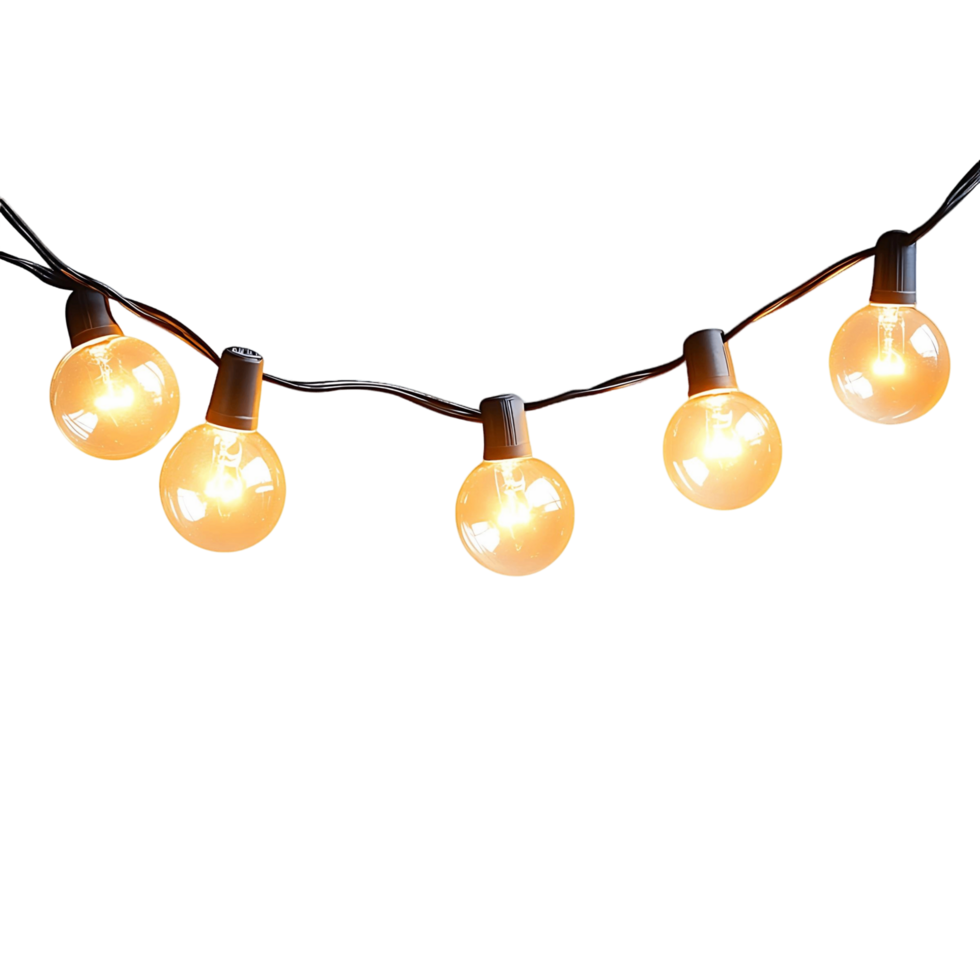 A string of lights with five bulbs on it png