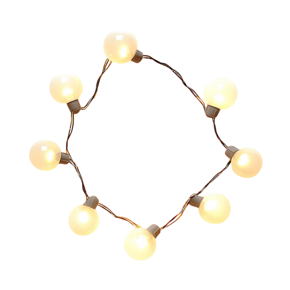 A string of lights with a white chain png
