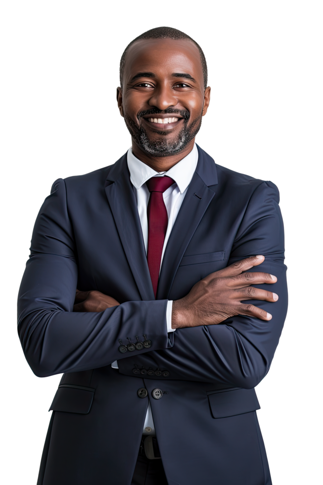 A black man in a suit and tie smiling png