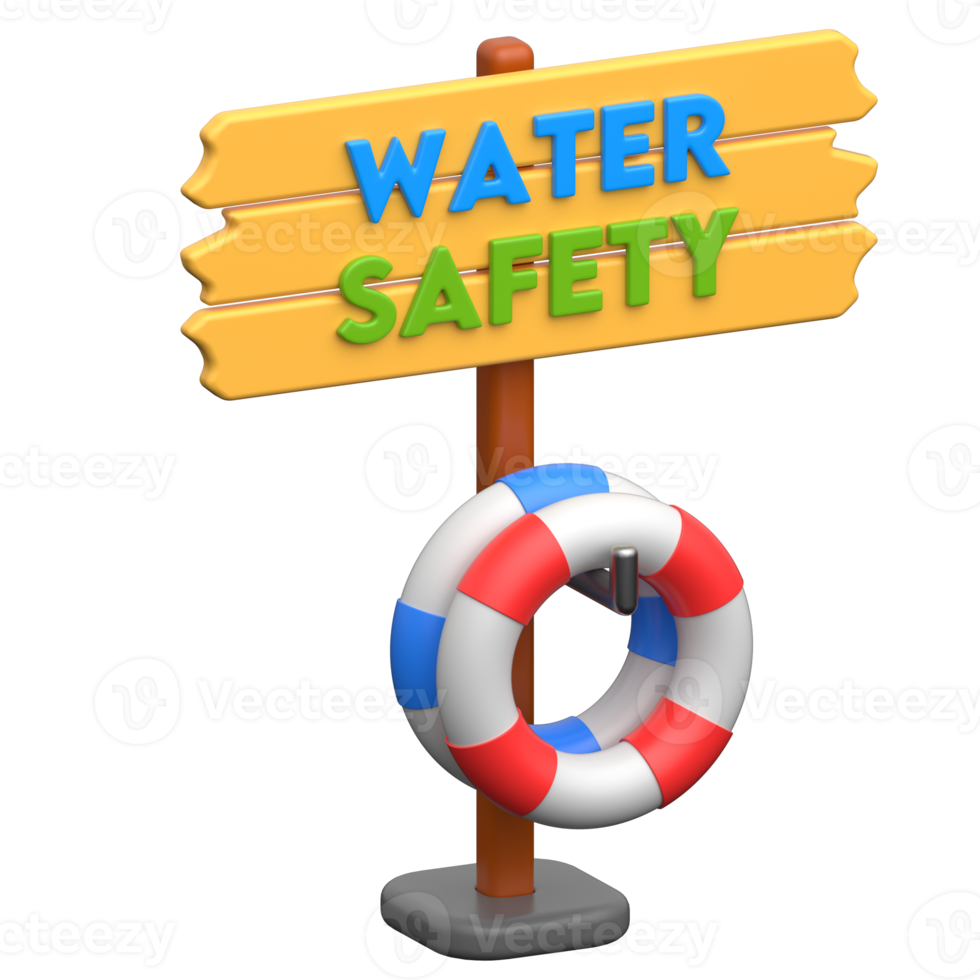3D Wooden Lifebuoy Stand png