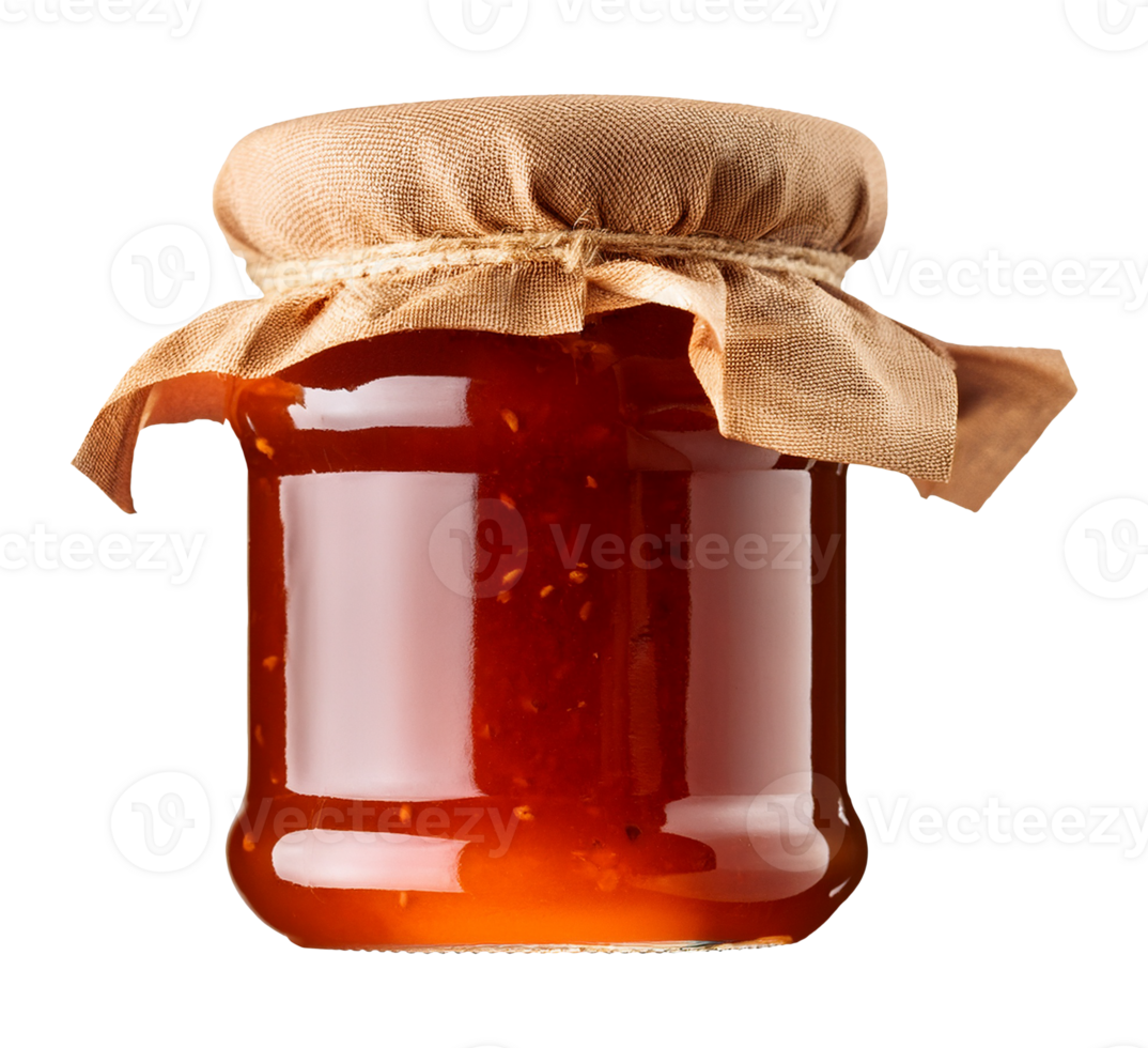 Jar of delicious homemade fruit preserve png