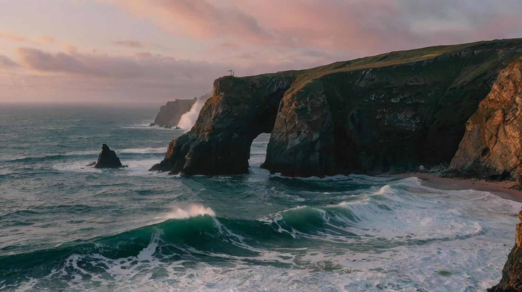 The cliffs of moher at sunset photo