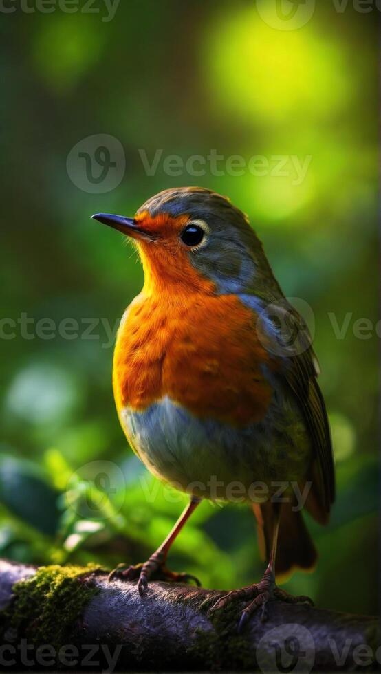 A small bird is sitting on a branch photo