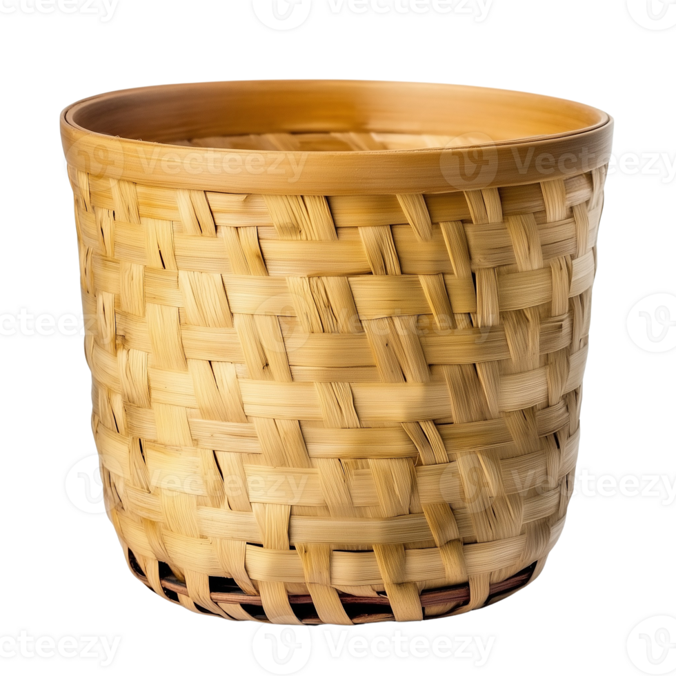 Transparent Background Bamboo Bucket, Ideal for Eco Friendly and Sustainable Projects png