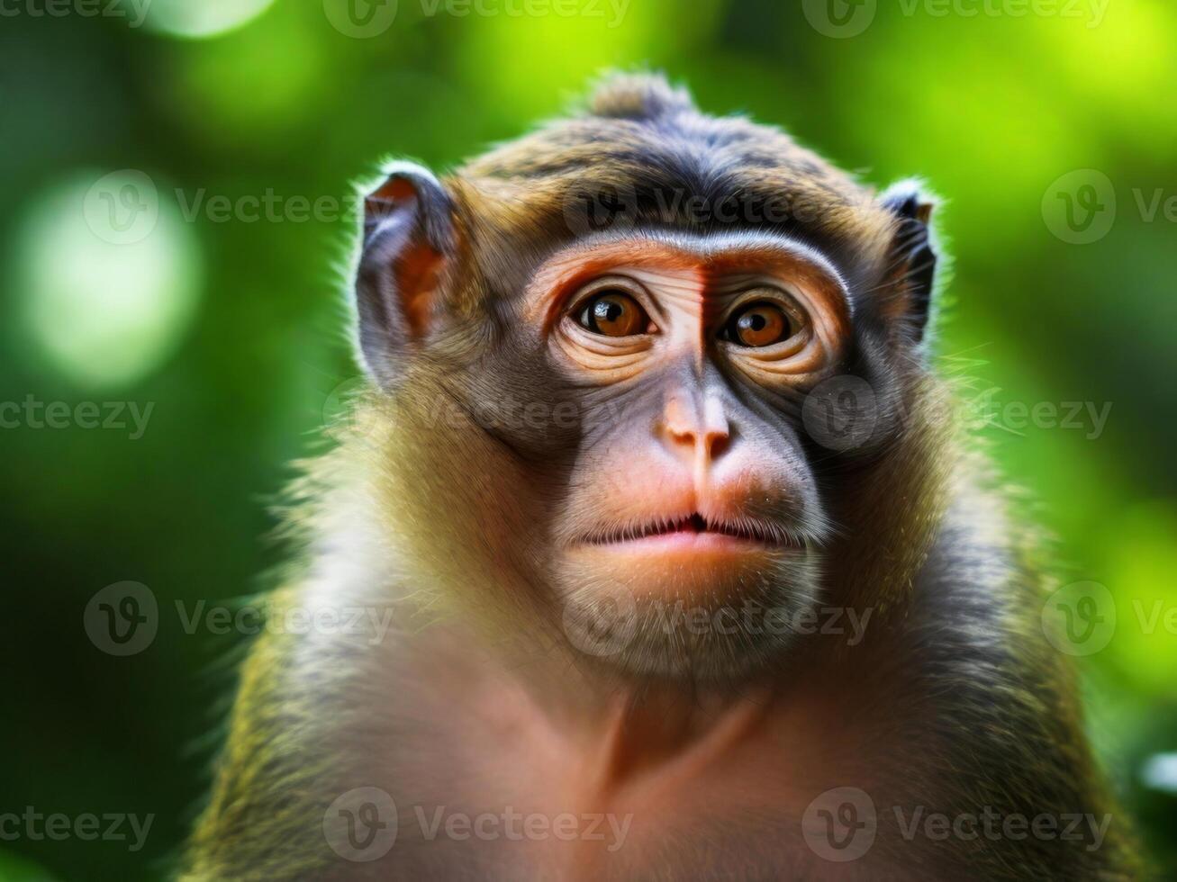 A monkey with a big face looking at the camera photo